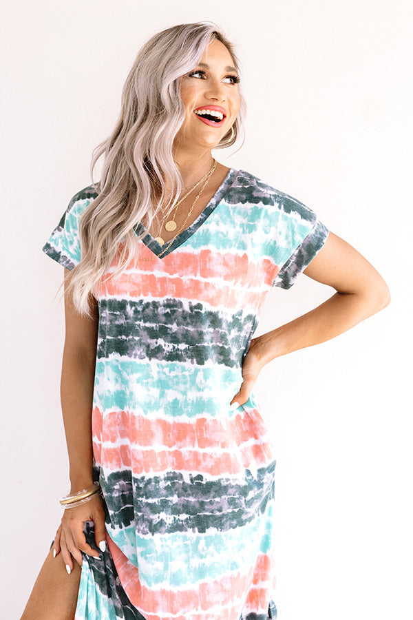 Here And There Tie Dye Maxi In Ocean Wave Image - 5