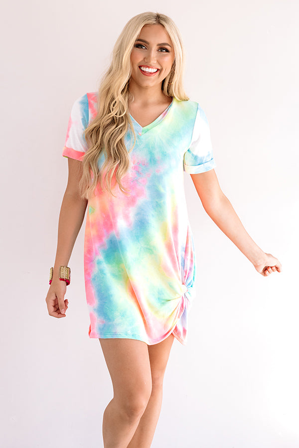 Bright On Track Tie Dye Dress Image - 2
