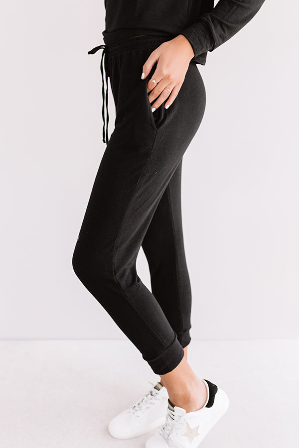 Set To Snuggle Joggers In Black • Impressions Online Boutique