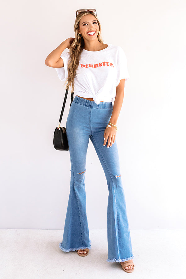 Brunette Tee In White • Impressions Online Boutique