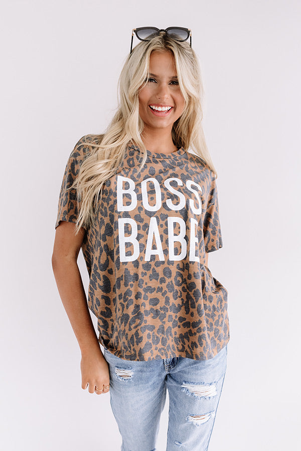 Boss Babe Leopard Shift Tee Image - 3