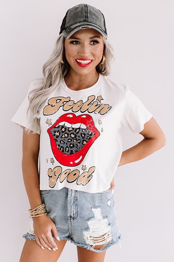 Feelin' Good Crop Top In Stone Image - 1