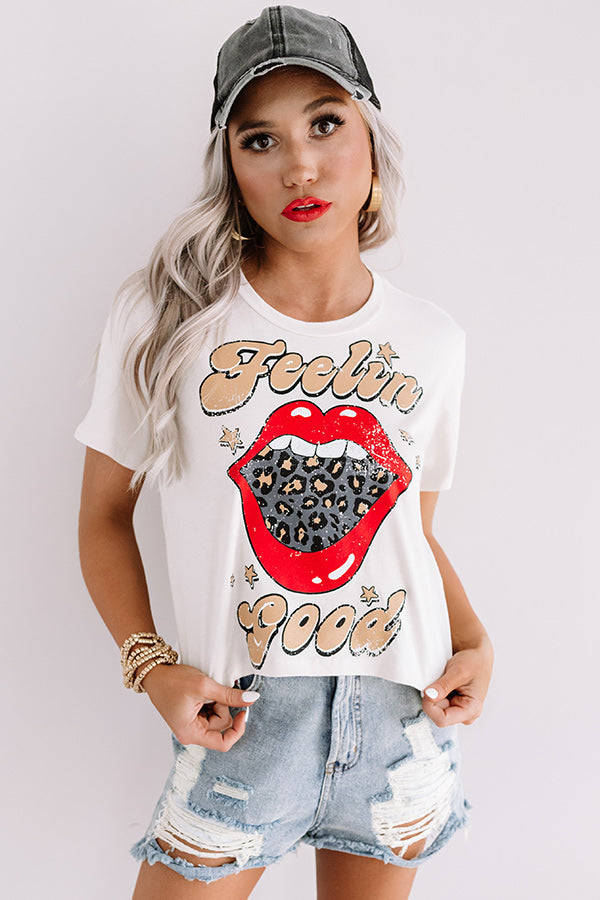 Feelin' Good Crop Top In Stone Image - 3