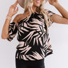 Cafe Au Lait Off Shoulder Top in Black Image - 1