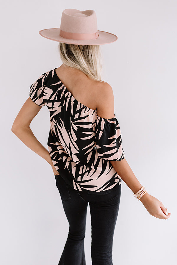 Cafe Au Lait Off Shoulder Top in Black Image - 5