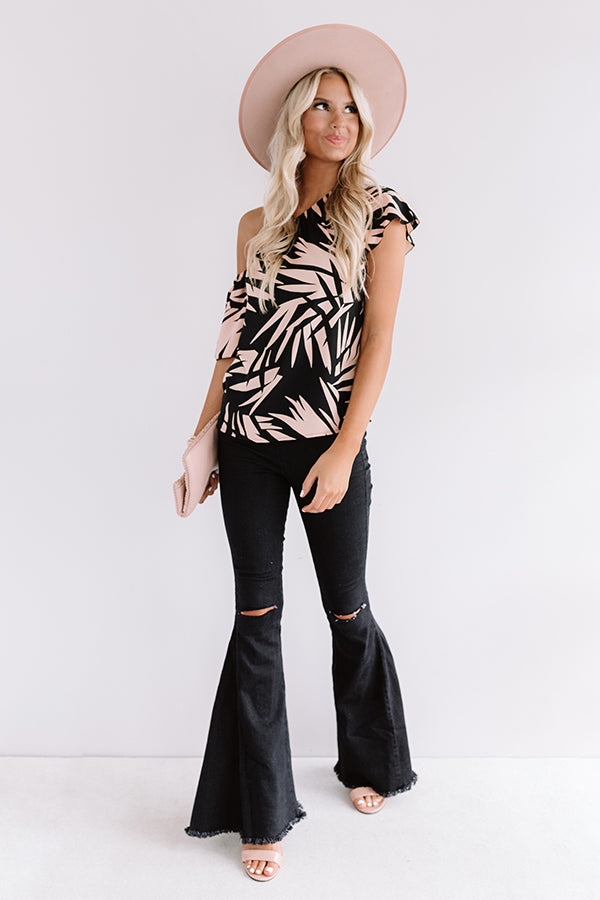 Cafe Au Lait Off Shoulder Top in Black Image - 2