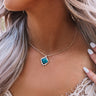 Kendra Scott Kacey Gold Long Pendant Necklace in Aqua Apatite Image - 1
