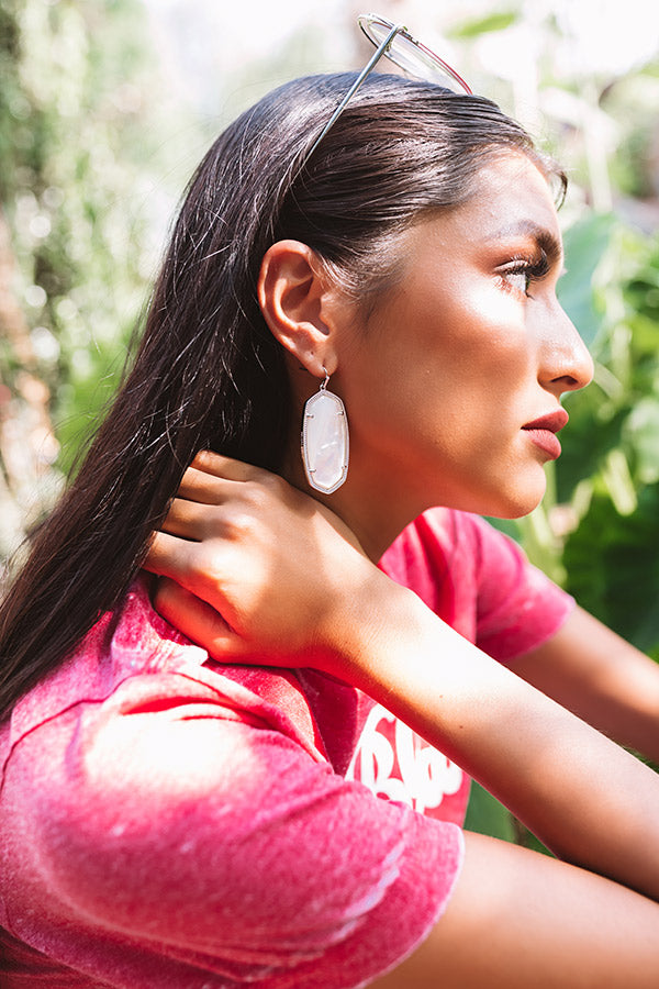 Kendra Scott Danielle Silver Drop Earrings in Ivory Mother-Of-Pearl Image - 1