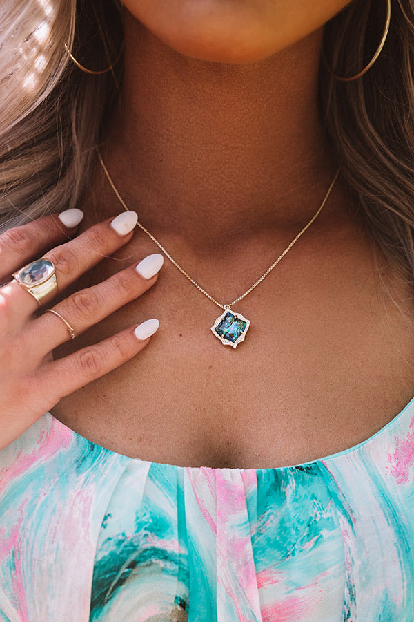 Kendra Scott Kacey Gold Long Pendant Necklace in Abalone Shell