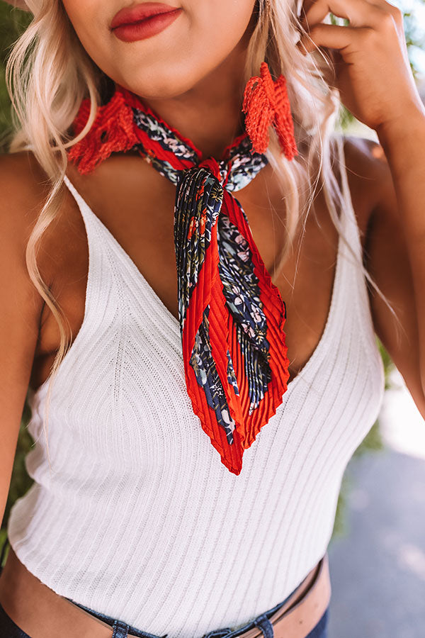 Floral Festivities Scarf In Navy Image - 4