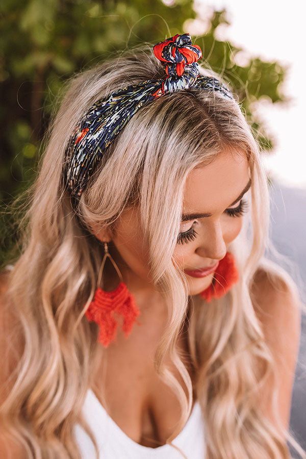 Floral Festivities Scarf In Navy Image - 2