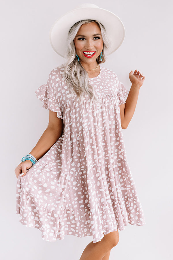 Hooked On Love Leopard Shift Dress In Dusty Purple Image - 1