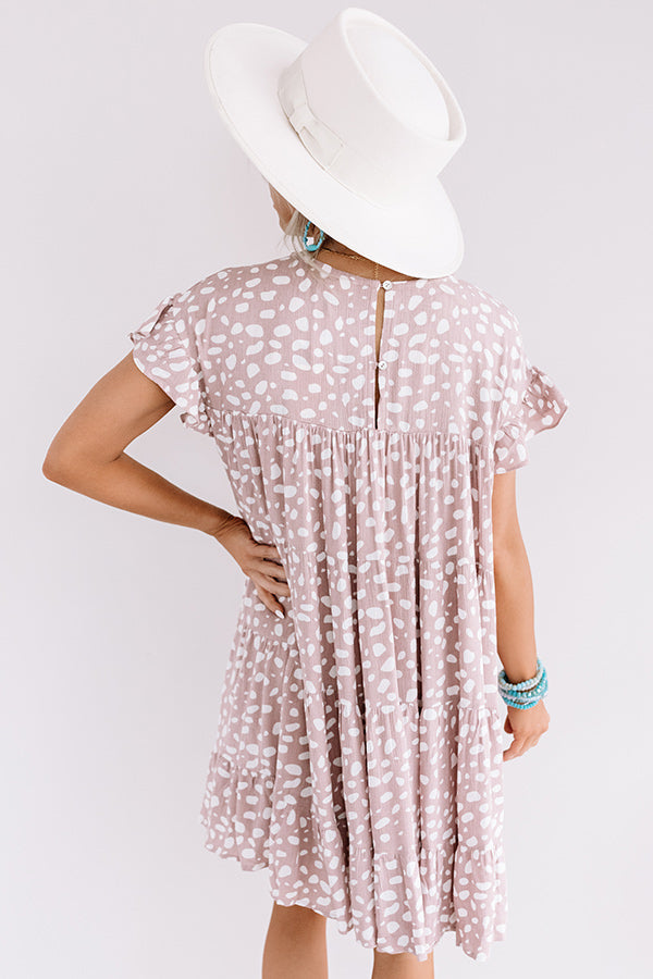 Hooked On Love Leopard Shift Dress In Dusty Purple Image - 4