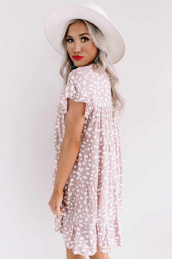 Hooked On Love Leopard Shift Dress In Dusty Purple Image - 3