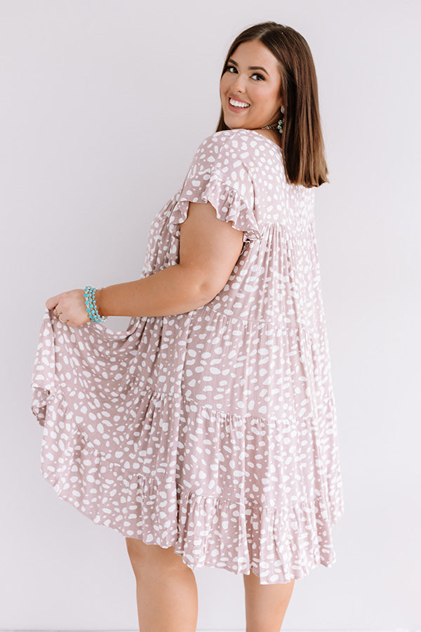 Hooked On Love Leopard Shift Dress In Dusty Purple Curves Image - 4