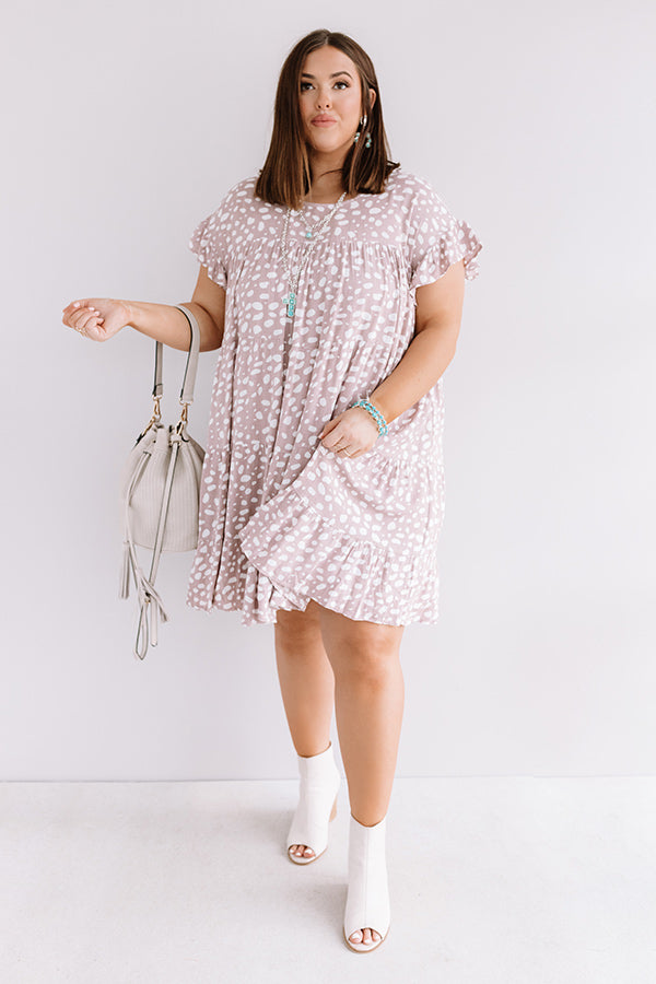 Hooked On Love Leopard Shift Dress In Dusty Purple Curves Image - 2