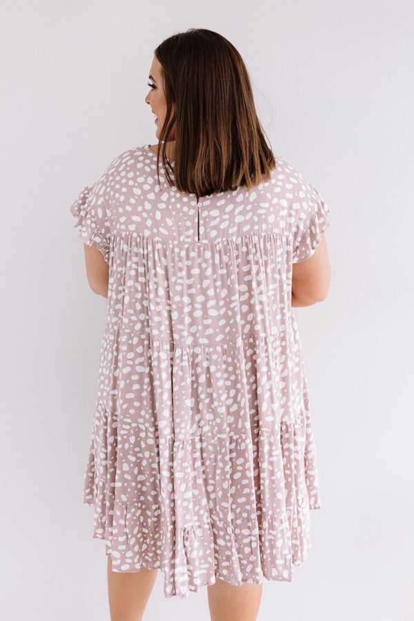 Hooked On Love Leopard Shift Dress In Dusty Purple Curves Image - 5