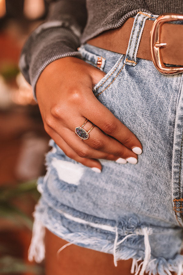 Kendra Scott Elyse Gold Ring In Multicolor Drusy Image - 1