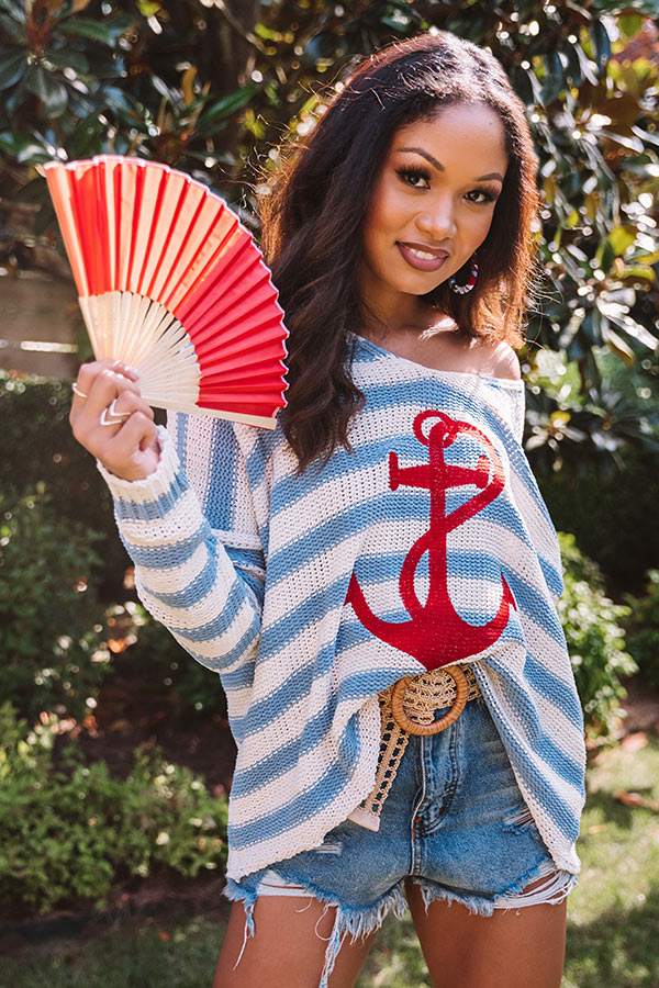 Sail My Way Embroidered Knit Sweater Image - 1