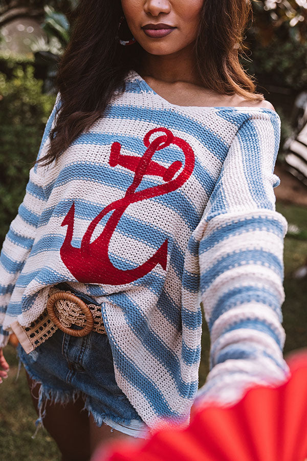 Sail My Way Embroidered Knit Sweater Image - 3