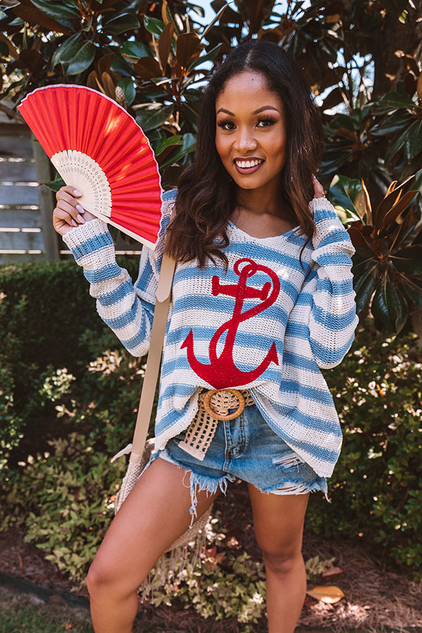 Sail My Way Embroidered Knit Sweater Image - 5