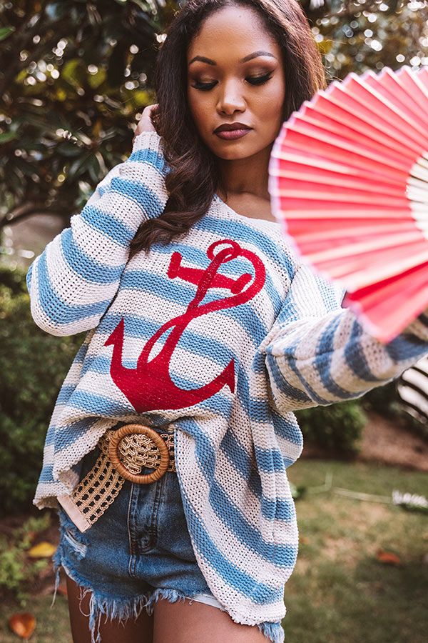 Sail My Way Embroidered Knit Sweater Image - 4