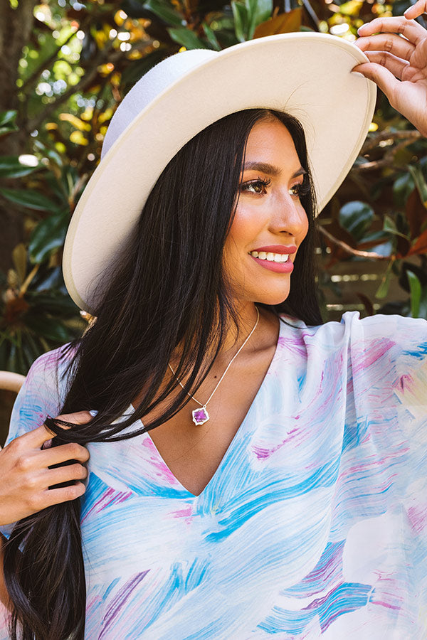 Kendra Scott Kacey Gold Long Pendant Necklace in Berry Illusion Image - 3