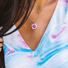 Kendra Scott Kacey Gold Long Pendant Necklace in Berry Illusion Image - 1