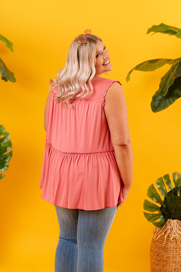 Adley Babydoll Shift Tank In Raspberry Curves Image - 3