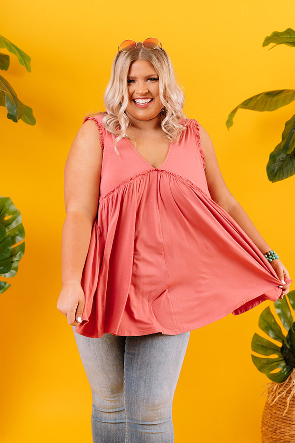 Adley Babydoll Shift Tank In Raspberry Curves Image - 2