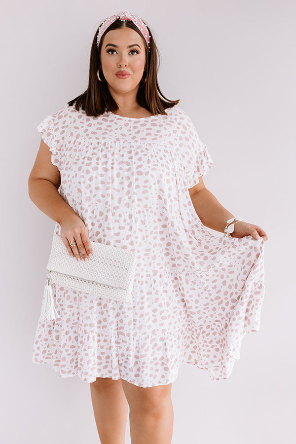 Hooked On Love Leopard Shift Dress In White Curves Image - 2