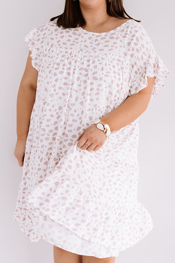 Hooked On Love Leopard Shift Dress In White Curves Image - 3