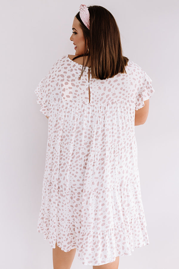 Hooked On Love Leopard Shift Dress In White Curves Image - 5