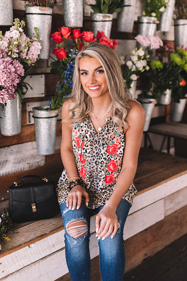 Driving Me Wild Embroidered Leopard Shift Top Image - 1