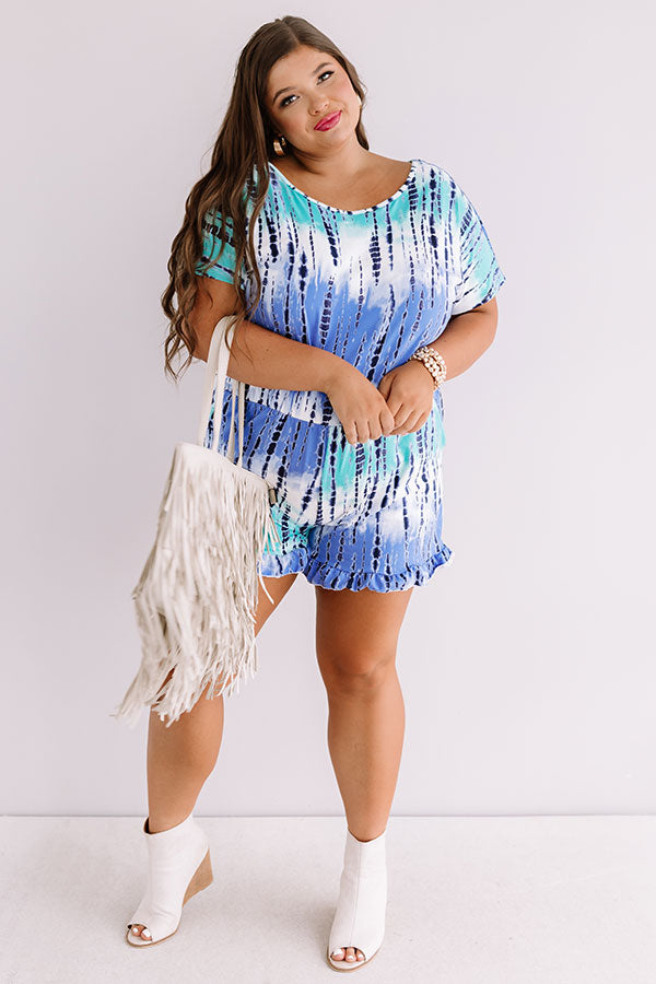 Ocean Overlook Tie Dye Romper Curves Image - 2