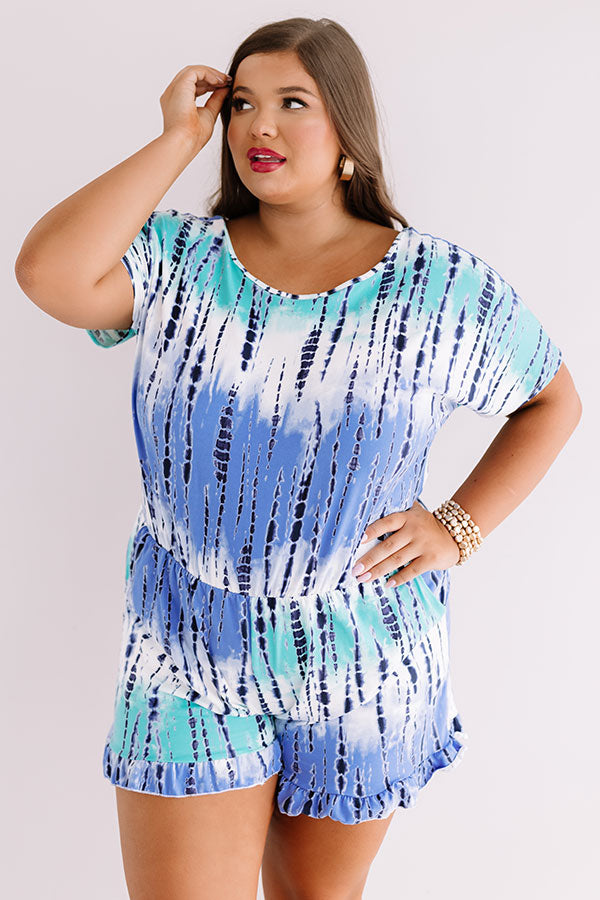 Ocean Overlook Tie Dye Romper Curves Image - 3
