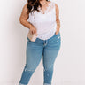 Second Story Lace Top In White Curves Image - 1