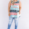 Here And There Tie Dye Babydoll Tank In Ocean Wave Curves Image - 1
