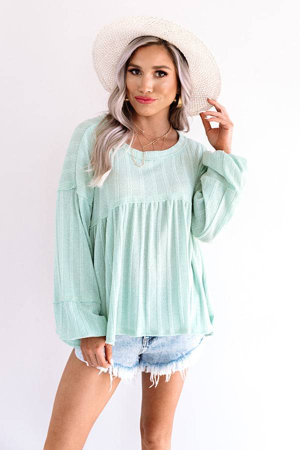 Slow Song Babydoll Top In Mint • Impressions Online Boutique