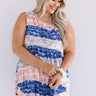 Here And There Tie Dye Babydoll Tank In Navy Curves Image - 1