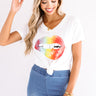 Tie Dye Lips Shift Tee In White Image - 1