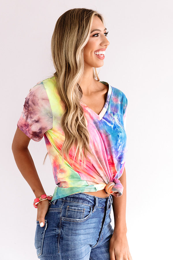 Morning Routine Tie Dye Shift Tee In Pink Image - 3