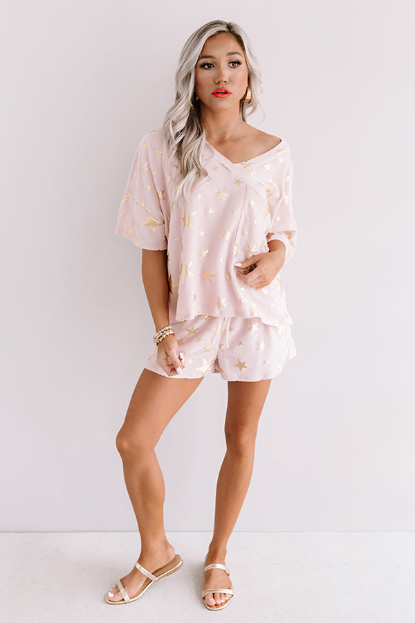 A Hint Of Stardust Shift Tee In Pink Image - 5