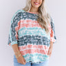 Here And There Tie Dye Shift Top In Ocean Wave Curves Image - 1
