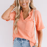 Pave The Way Waffle Knit Top In Nectarine Image - 1