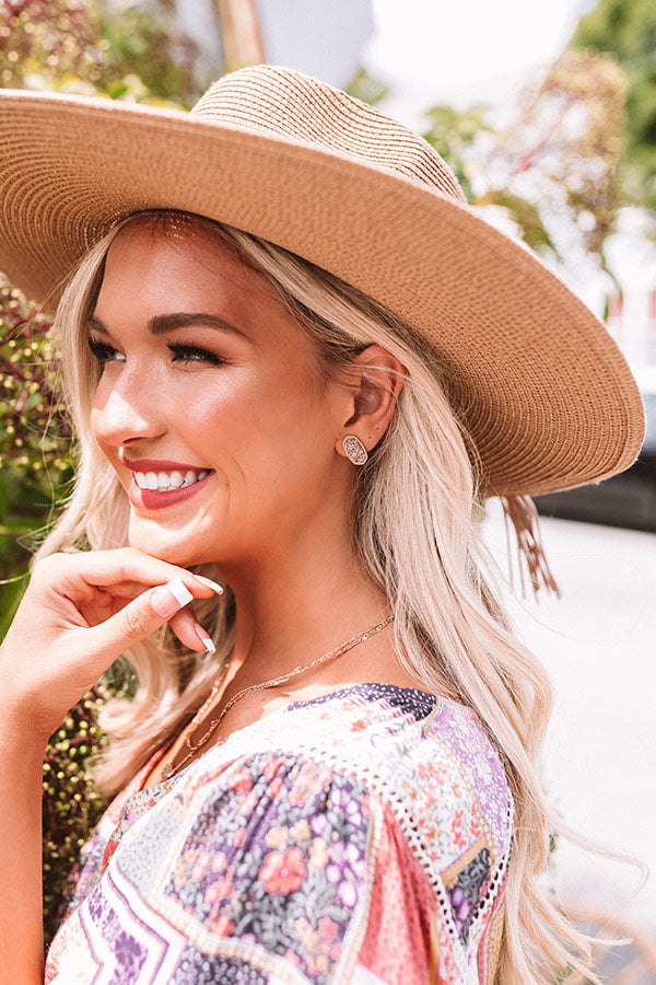 Kendra Scott Ellie Rose Gold Stud Earrings in Rose Gold Drusy Image - 1