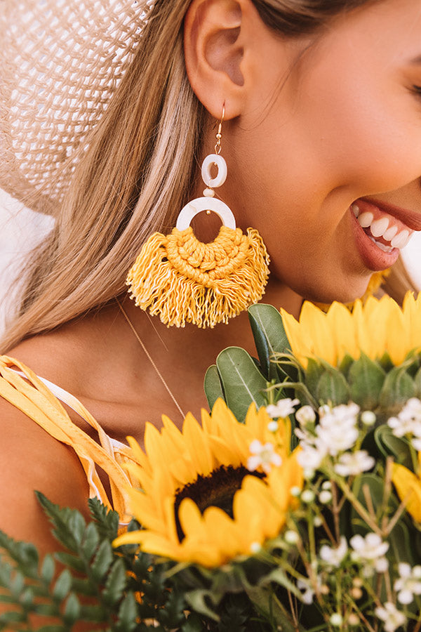 Colorful And Cute Earrings In Marigold Image - 1