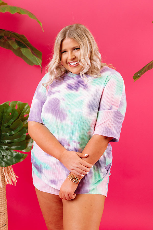 Lounging In Tie Dye Shift Tee Curves Image - 1