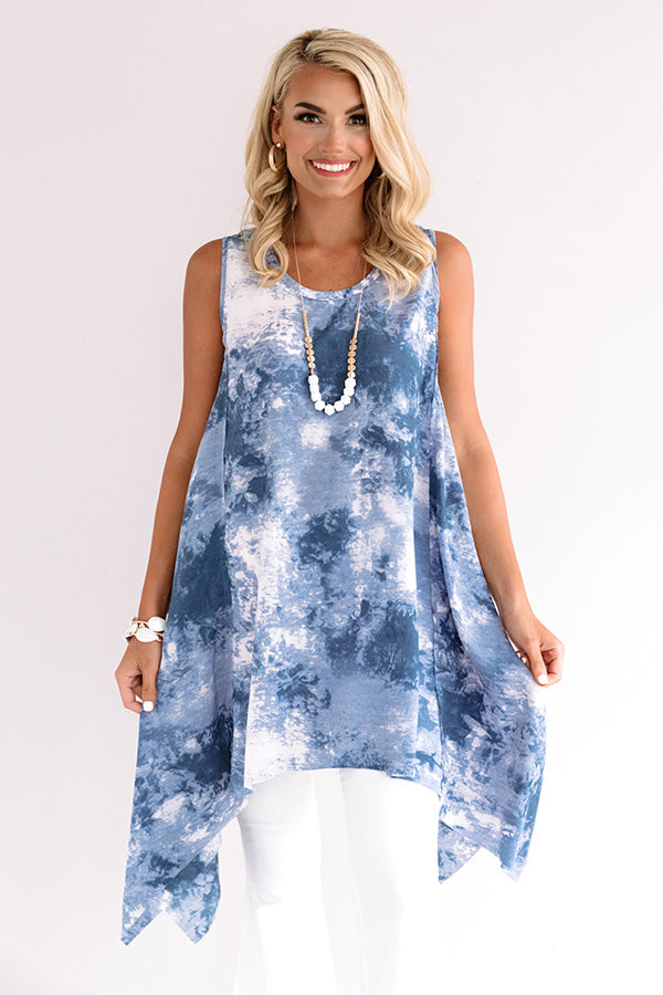 Rhythm And Sway Tie Dye Tunic Dress In Blue Image - 1