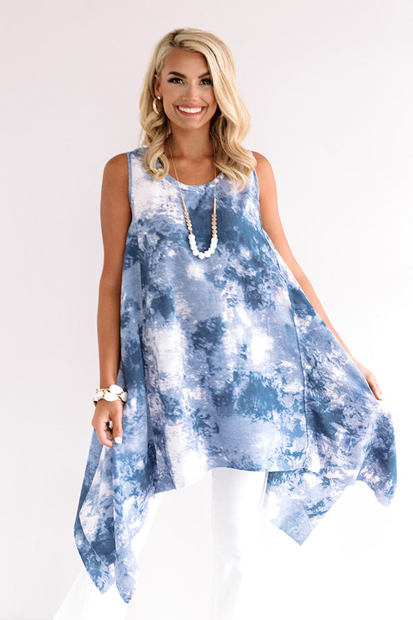 Rhythm And Sway Tie Dye Tunic Dress In Blue Image - 3